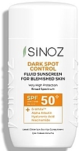 Парфумерія, косметика Рідкий сонцезахисний крем для обличчя - Sinoz Dark Spot Control Fluid Sunscreen SPF50+ / PA++++