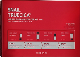 Набір мініатюр відновлювальних засобів з муцином равлика - Some By Mi Snail Truecica Miracle Repair Starter Kit(f/gel/30ml + f/toner/30ml + f/ser/10ml + f/cr/20ml) — фото N1