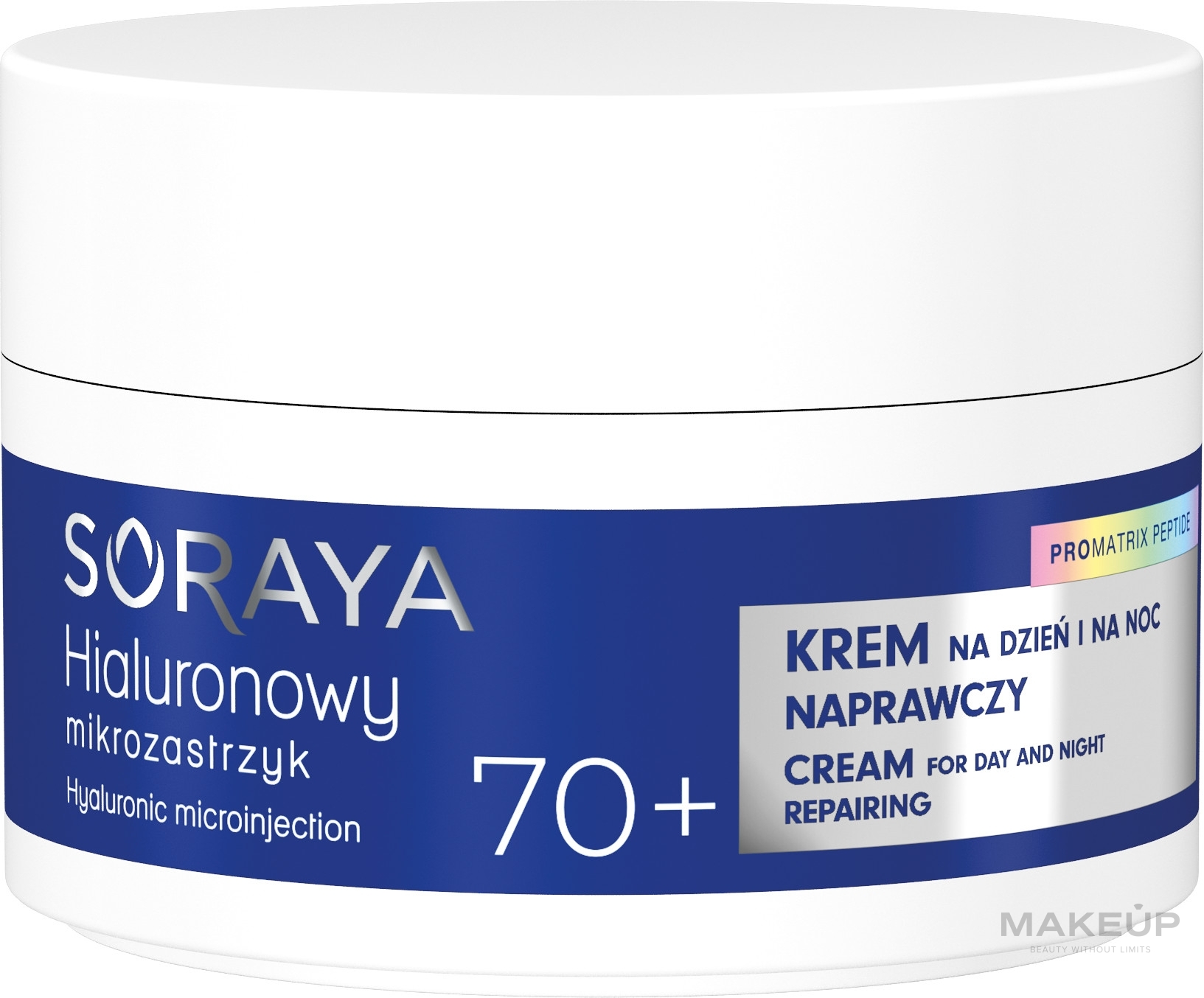 Відновлювальний крем для обличчя 70+ - Soraya Hyaluronic Microinjection Pro Matrix Peptide Repairing Cream — фото 50ml