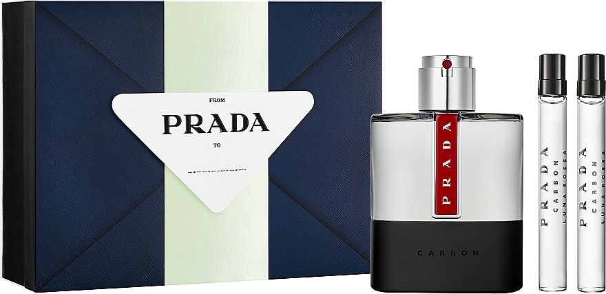 Prada Luna Rossa Carbon - Набір (edt/100ml + edt/mini/2x10ml) — фото N1