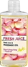 Масло для догляду і масажу -Fresh Juice Energy Rose&Ilang-Ilang+Peach Oil — фото N1