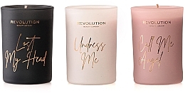 Makeup Revolution Three Scented Candles Indulgence Collection - Набір (candle/40g + candle/40g + candle/40g) — фото N1