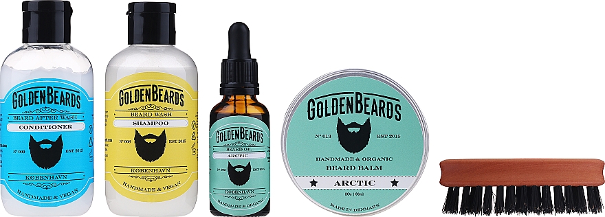 Набір - Golden Beards Starter Beard Kit Arctic (balm/60ml + oil/30ml + shm/100ml + cond/100ml + brush) — фото N2