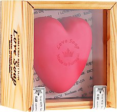 Натуральное мыло "Сердце" в подарочной коробке - Essencias De Portugal Love Soap Wooden Box — фото N1