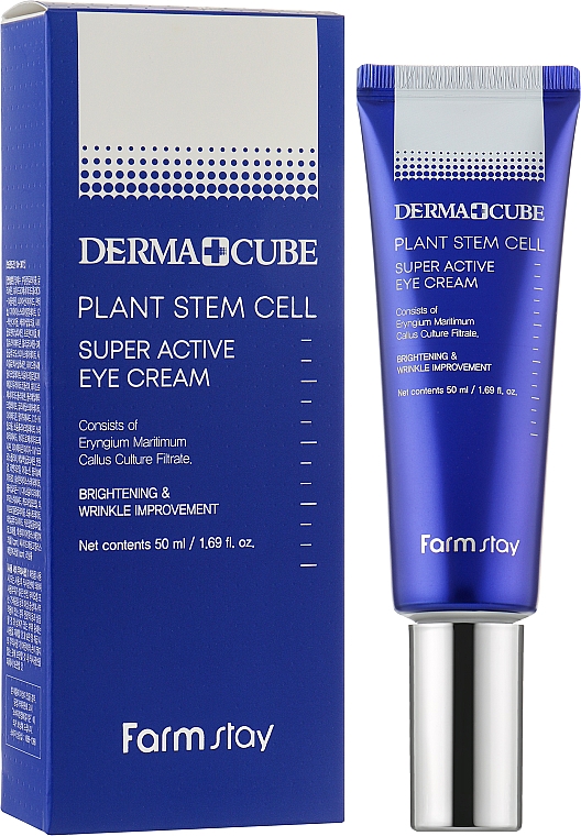 Крем для повік зі стволовими клітинами рослин - Farmstay Dermacube Plant Stem Cell Super Active Eye Cream — фото N2