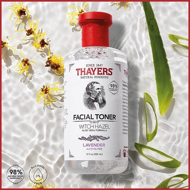 Тонік для обличчя з формулою алое вера та лавандою - Thayers Witch Hazel With Aloe Vera Lavender Alcohol Free — фото N3