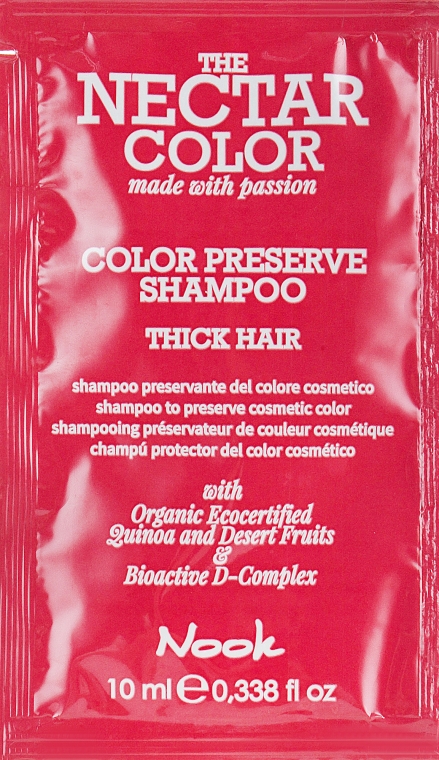 Шампунь "Стійкість кольору" для жорсткого волосся - Nook The Nectar Color Color Preserve Shampoo (пробник) — фото N1