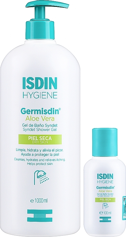 Набор - Isdin Germisdin Aloe Vera (sh/gel/1000ml + sh/gel/100ml) — фото N1