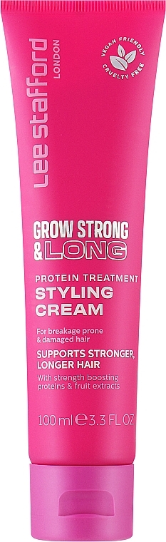 Протеиновий стайлинг-крем для волос - Lee Stafford Grow Strong & Long Protein Treatment Styling Cream — фото N1