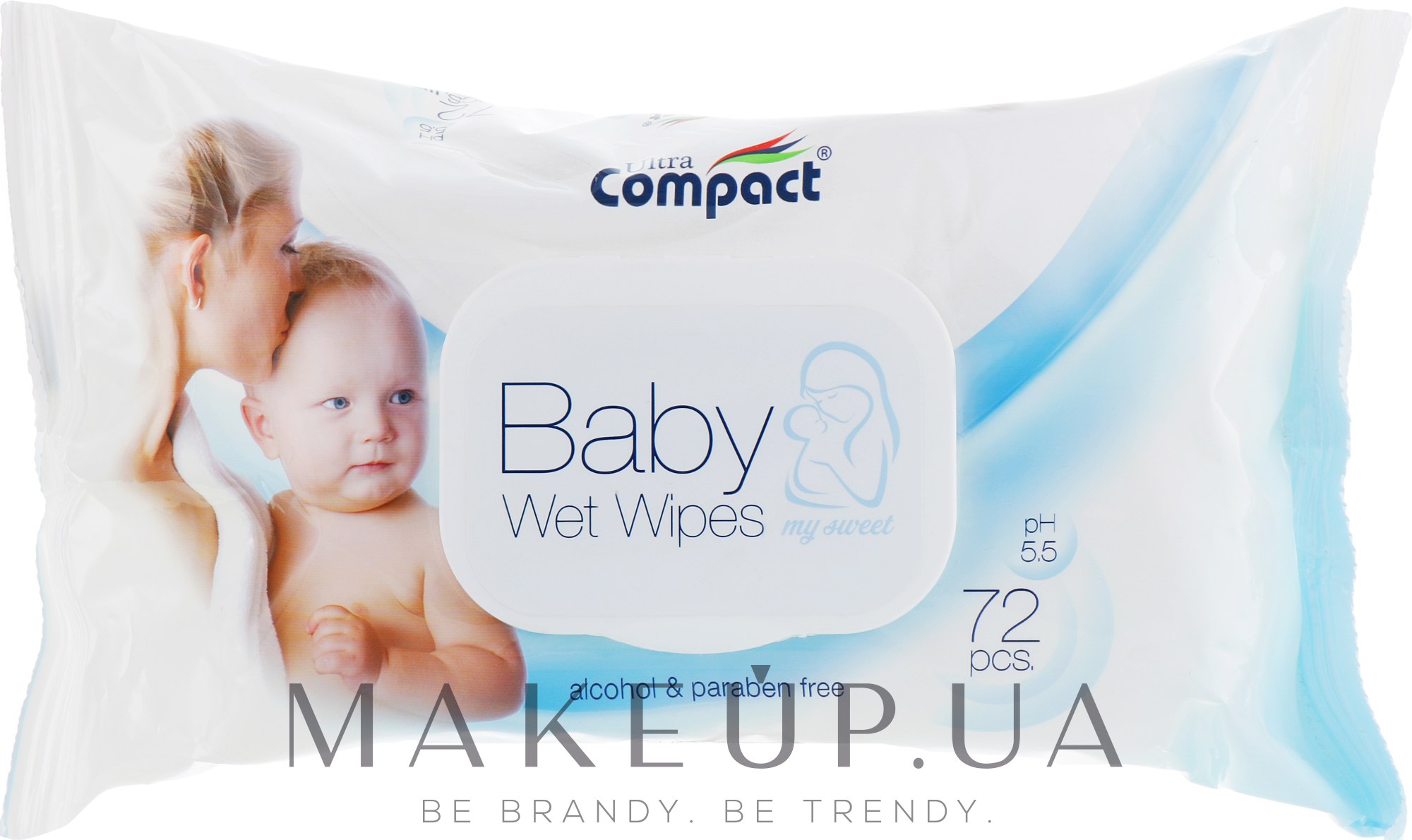 Дитячі вологі серветки з клапаном - Ultra Compact Baby Wet Wipes  — фото 72шт