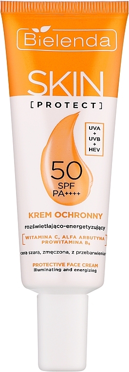 Солнцезащитный крем, осветляющий - Bielenda Skin Protect Protective Cream SPF 50 Brightening And Energizing — фото N1