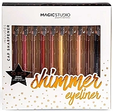 Набор карандашей для глаз, 10 продуктов - Magic Studio Colorful Shimmer Eyeliner Set — фото N1