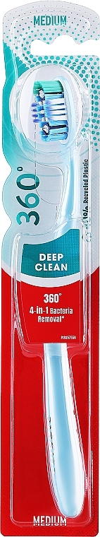 Зубна щітка, сіро-блакитна - Colgate 360 Deep Clean Medium Toothbrush — фото N1