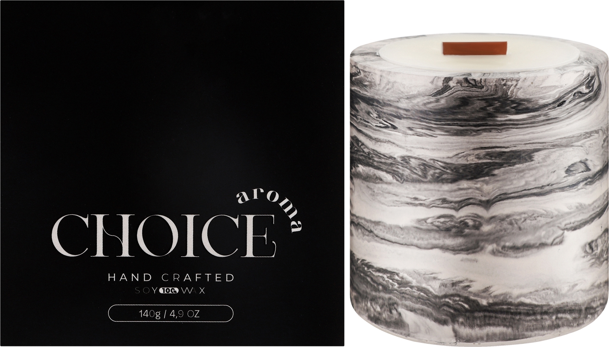 Парфумована свічка "Magnolia and Peony", мармур - Choice Aroma Candle — фото 140g