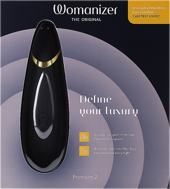 Вакуумный клиторальный стимулятор, черный - Womanizer Premium 2 Black — фото N1