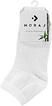 Жіночі бамбукові шкарпетки до щиколоток, 1 пара, білі - Moraj — фото N1