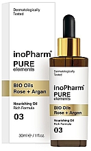 Сироватка для обличчя й шиї - InoPharm Pure Elements BIO Oils Rose + Argan — фото N1