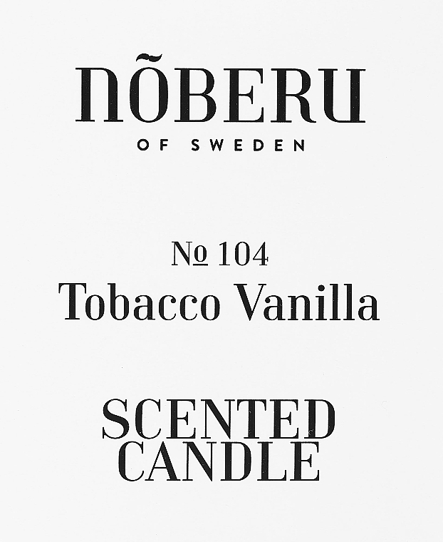 Noberu Of Sweden №104 Tobacco-Vanilla - Парфюмированная свеча в стакане — фото N2