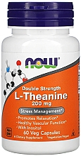 Парфумерія, косметика Харчова добавка "L-теанін", 200 мг - Now Foods L-Theanine Double Strength Veg Capsules