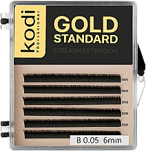 Парфумерія, косметика Накладні вії Gold Standart B 0.05 (6 рядів: 6 мм) - Kodi Professional