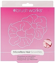 Резинки для волос из микрофибры, розовые, 2 шт. - Brushworks Microfibre Hair Scrunchies — фото N1