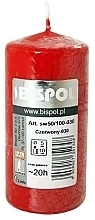 Свічка циліндрична 50x100 мм, червона - Bispol — фото N1