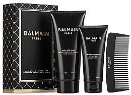 Набор - Balmain Homme Essentials Set (h/gel/100ml + b/wash/200ml + brush/1pcs) — фото N1