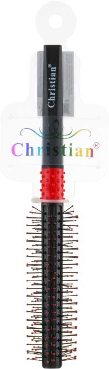 Гребінець для волосся, CR-4101, червоно-чорний - Christian — фото N1