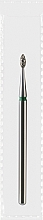 Парфумерія, косметика Фреза алмазна зелена «Оливка гостра», діаметр 1,6 мм, довжина 4 мм - Divia DF007-16-G