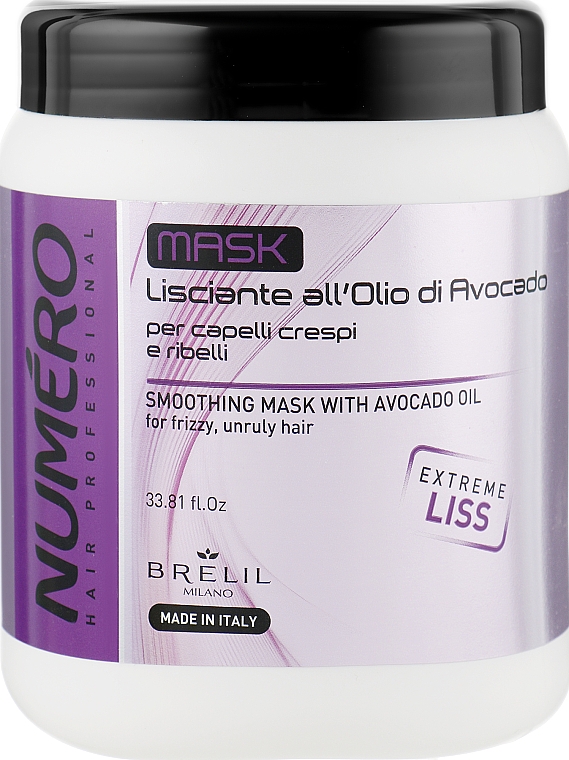 Разглаживающая маска для волос с маслом авокадо - Brelil Numero Smoothing Mask — фото N3