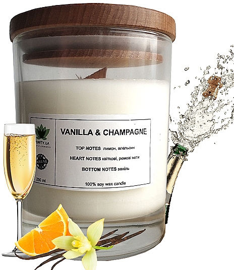 Аромасвеча "Vanilla&Champagne", в стакане - Purity Candle — фото N3