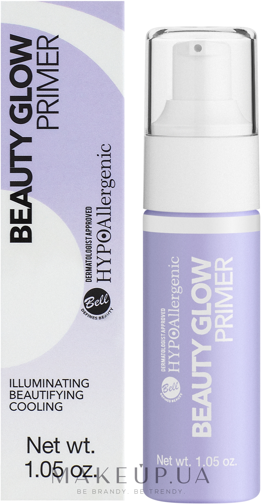 База під макіяж з ефектом хайлайтера - Bell Hypo Allergenic Beauty Glow Primer — фото 30ml