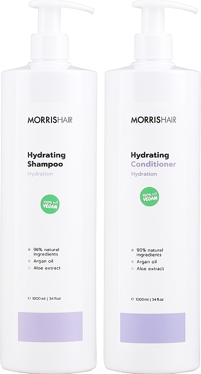 Набір - Morris Hair Hydrating Synergy Kit (Shmp/1000ml + cond/1000ml) — фото N1