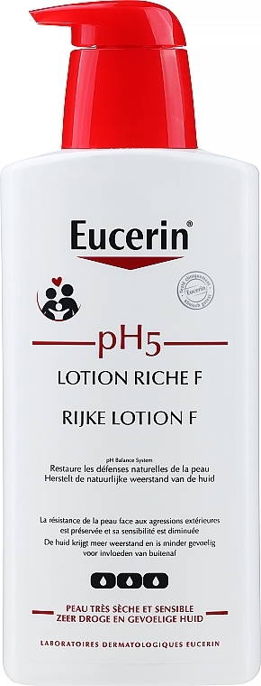 Защитный лосьон для чувствительной кожи тела - Eucerin pH5 Body Lotion F — фото N1