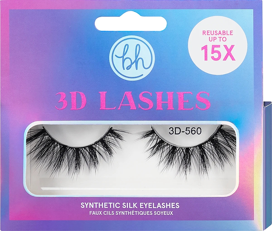 Накладні вії - BH Cosmetics 3D Lashes Synthetic Silk Eyelashes 3D-560 — фото N1
