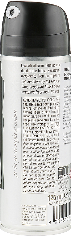 Дезодорант-спрей парфюмированный "Sexatraction" - Intesa Unisex Parfum Deodorant Sexatraction — фото N2