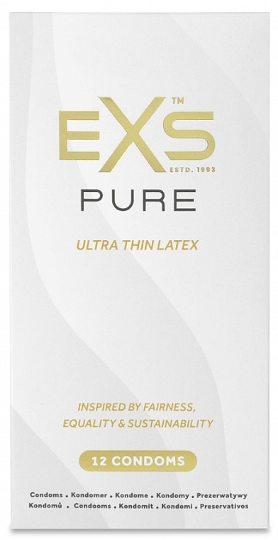 Презервативи ультратонкі, 12 шт. - EXS Pure Ultra Thin Latex Condoms — фото N1