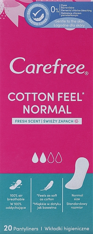 Ежедневные прокладки, ароматизированные, 20шт - Carefree Cotton — фото N1