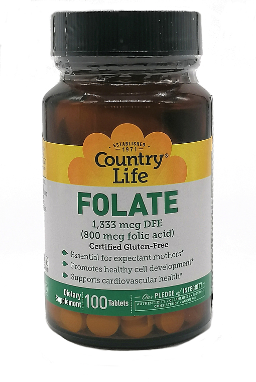 Витамины "Фолиевая кислота" - Country Life Folic Acid 800 Mcg  — фото N3