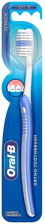 Ортодонтична зубна щітка, м'яка, біло-блакитна - Oral-B Ortho Toothbrush — фото N1