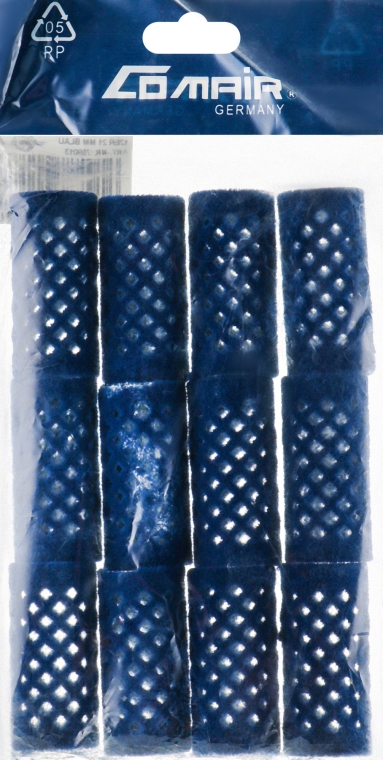 Бігуді металічні, короткі, сині, 21мм - Comair — фото N1