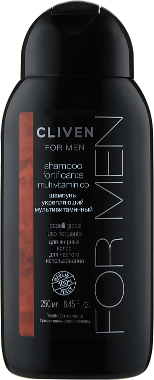 Шампунь укрепляющий мультивитаминный для жирных волос - Cliven For Men