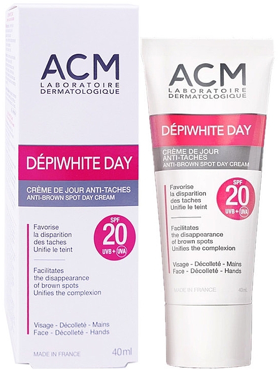 Дневной крем с SPF 20 против пигментных пятен 2 в 1 - ACM Laboratoires Depiwhite Day Cream SPF 20 — фото N1