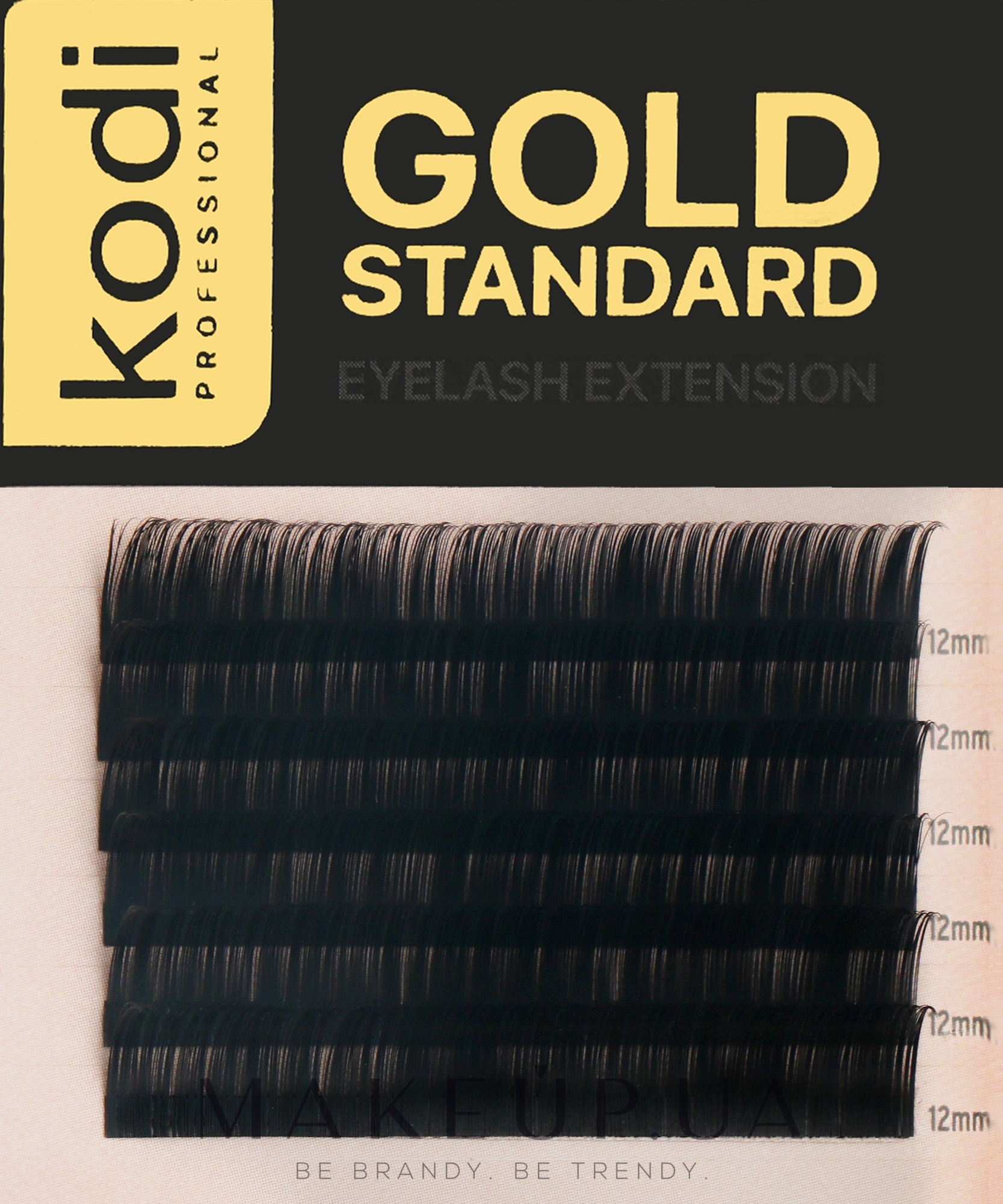 Накладные ресницы Gold Standart C 0.07 (6 рядов: 12 мм) - Kodi Professional — фото 1уп