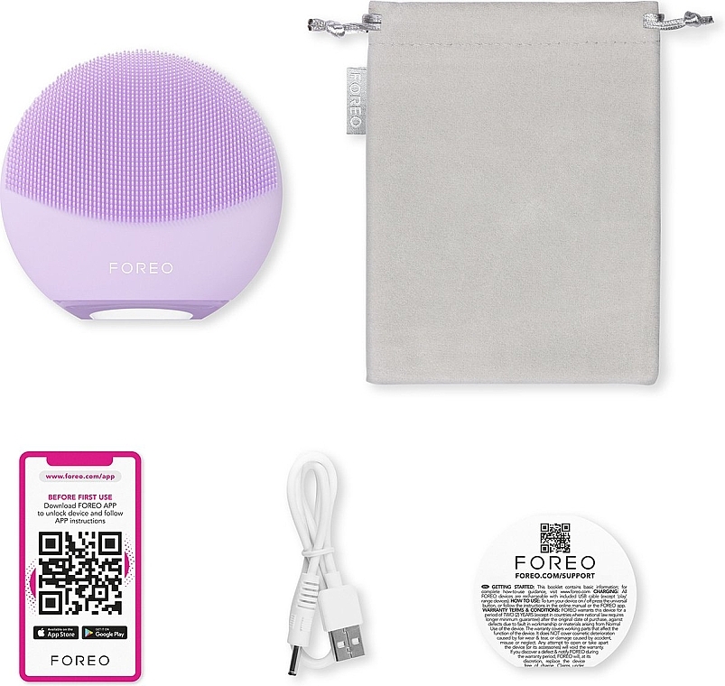 Двусторонний массажер для очищения лица - Foreo Luna 4 Mini Dual-Sided Facial Cleansing Massager Lavender — фото N3