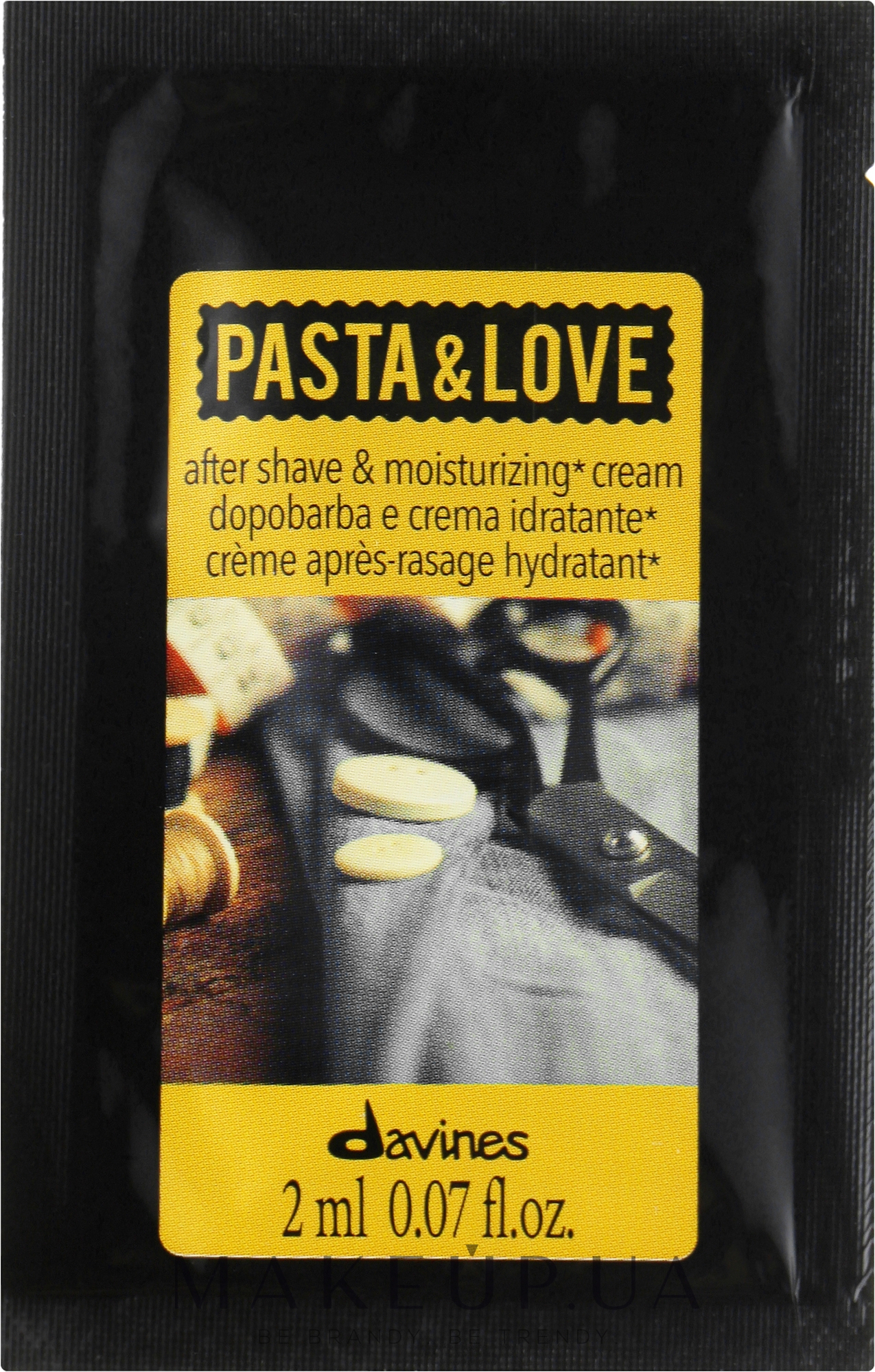 Крем после бритья + увлажняющий крем - Davines Pasta & Love After Shave + Moisturizing Cream (пробник) — фото 2ml