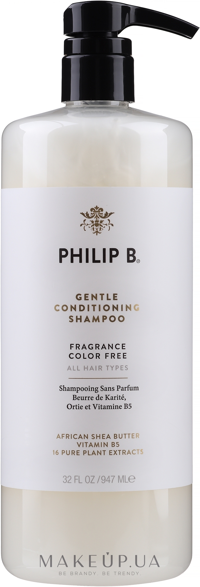 Шампунь для мягкого очищения и кондицинирования волос с маслом ши - Philip B African Shea Butter Gentle & Conditioning Shampoo — фото 947ml