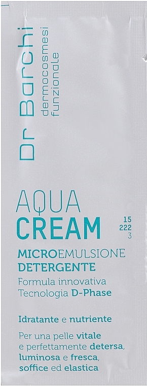 ПОДАРУНОК! Очищувальна мікроемульсія для обличчя, шиї та зони декольте - Dr. Barchi Aqua Cream (пробник) — фото N1