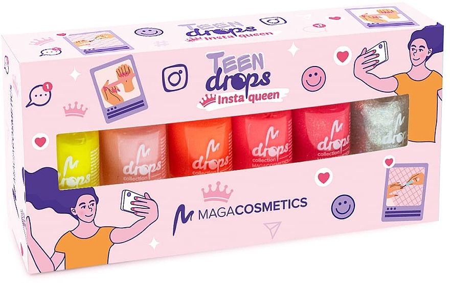 Набір лаків для нігтів - Maga Cosmetics Teen Drops InstaQueen V.01 — фото N1