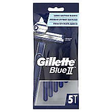 Набор одноразовых станков для бритья с двойным лезвием, 5шт - Gillette Blue II — фото N2
